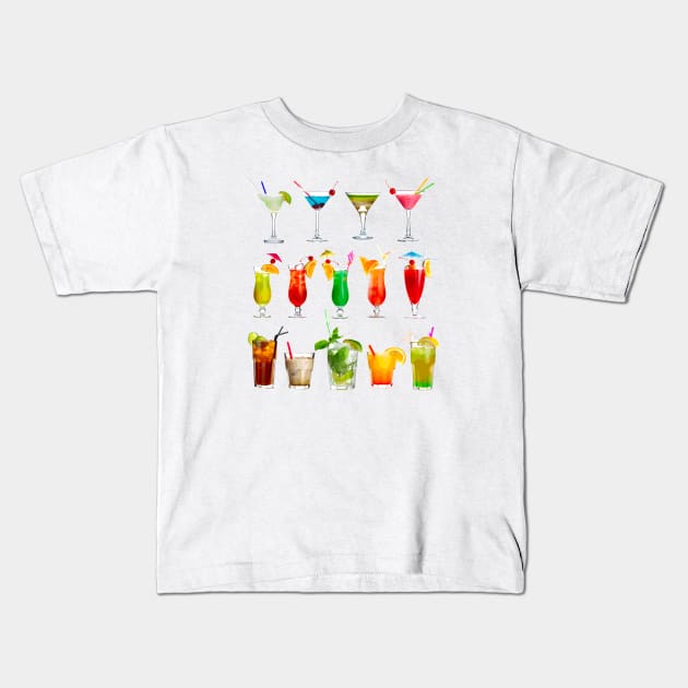 Cocktail Time Kids T-Shirt by Mendi Art